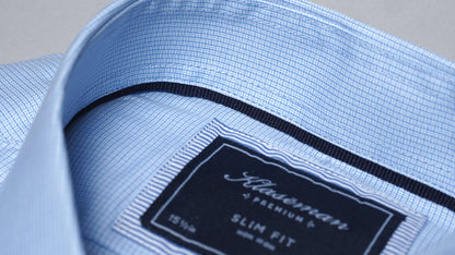 Men’s Light Blue Check Dress Shirt