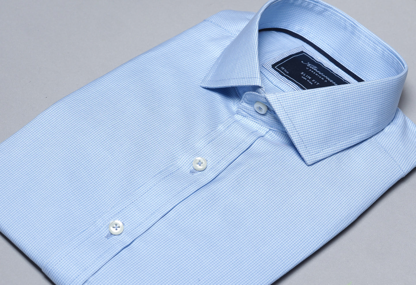Men’s Light Blue Check Dress Shirt
