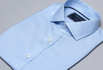 Men’s Light Blue Check Dress Shirt