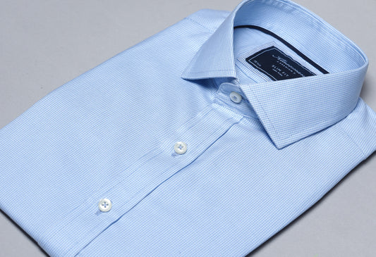 Men’s Light Blue Check Dress Shirt