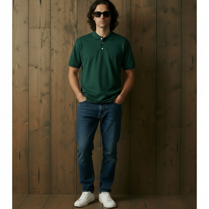 Men’s Green Piqué Polo Shirt