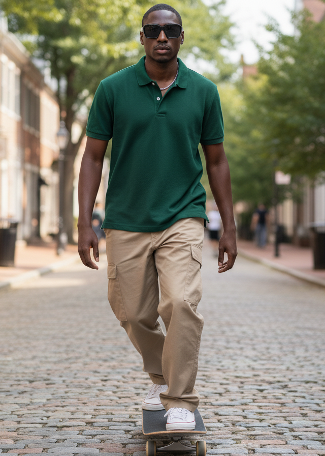 Men’s Green Piqué Polo Shirt