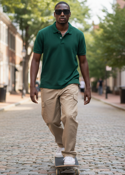Men’s Green Piqué Polo Shirt
