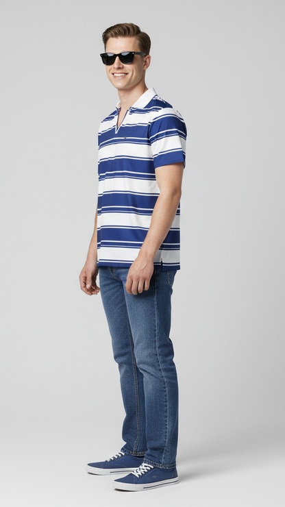 Wide Striped Polo Shirt