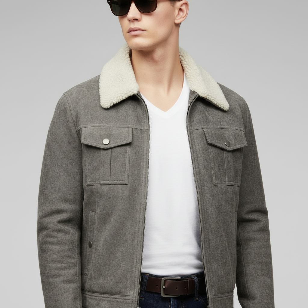 Billionaire Light Suede Grey Jacket