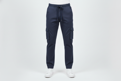 Men’s Slim Fit Cargo Jogger Pants- Navy Blue