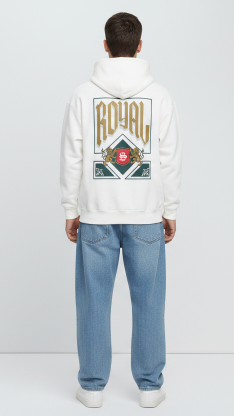 White Royals Dual Zip Hoodie