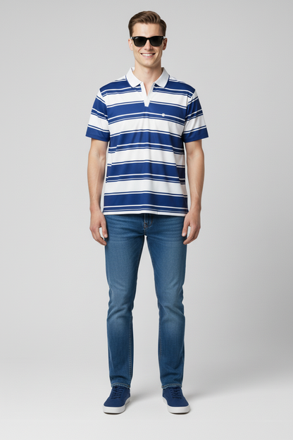 Wide Striped Polo Shirt