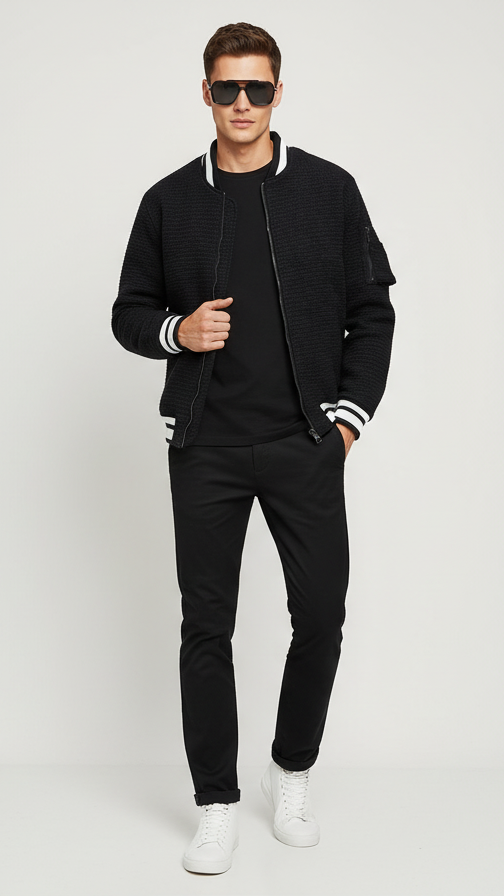 Billionaire Black Bomber Jacket