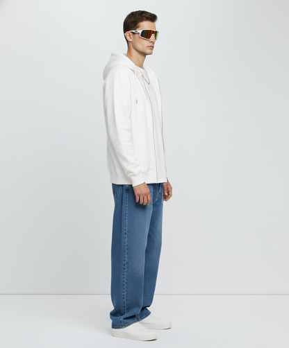 White Royals Dual Zip Hoodie