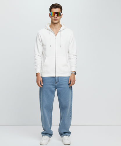 White Royals Dual Zip Hoodie