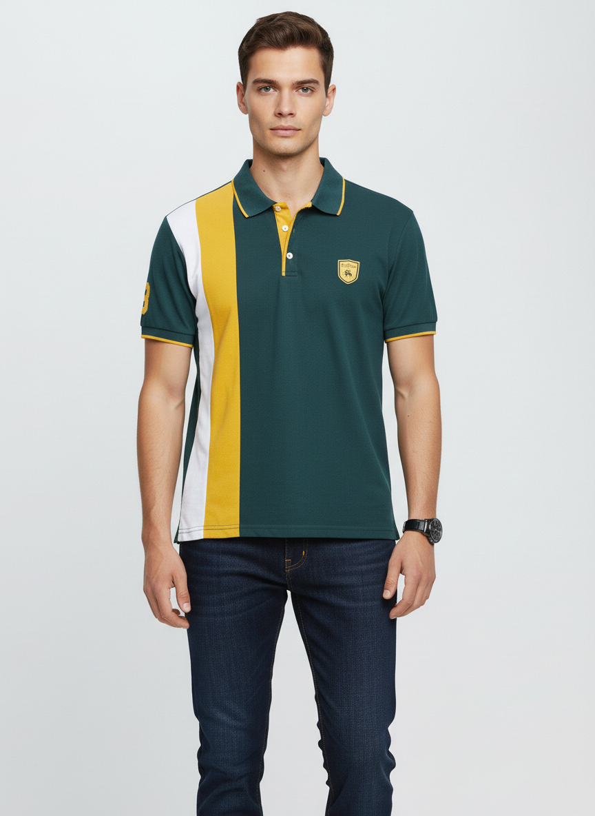 Men’s Green & Yellow Polo Shirt