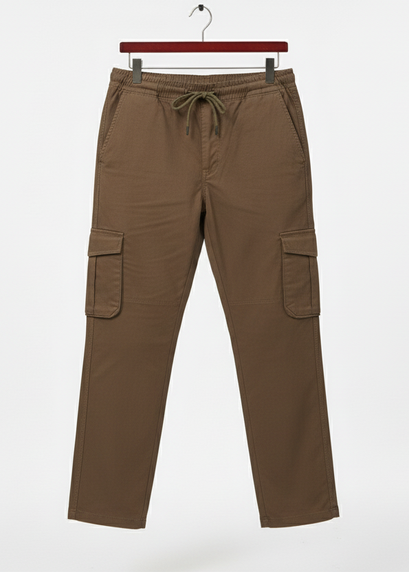 Men’s Slim Fit Cargo Jogger Pants – Brown