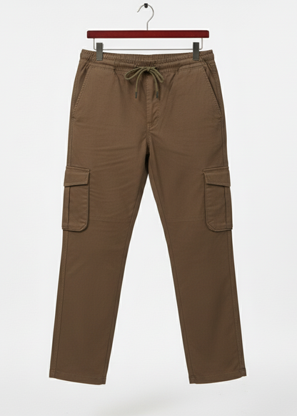 Men’s Slim Fit Cargo Jogger Pants – Brown
