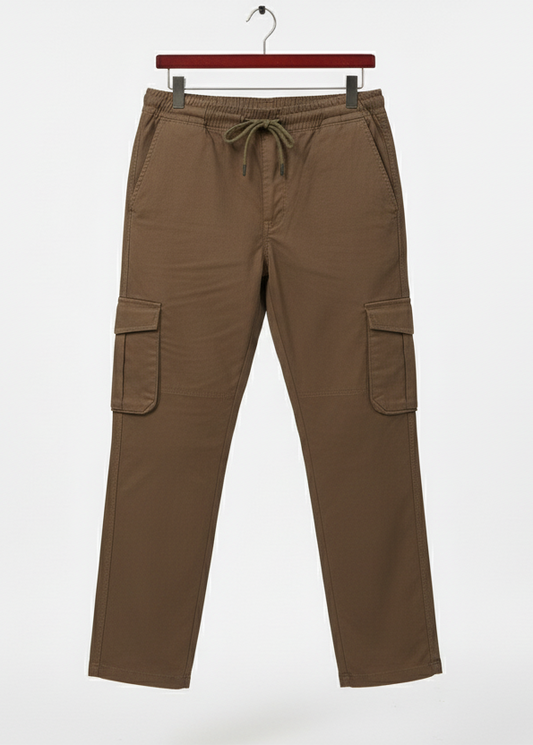 Men’s Slim Fit Cargo Jogger Pants – Brown