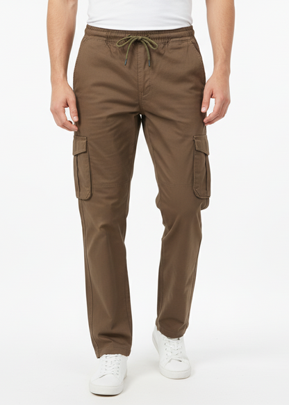 Men’s Slim Fit Cargo Jogger Pants – Brown